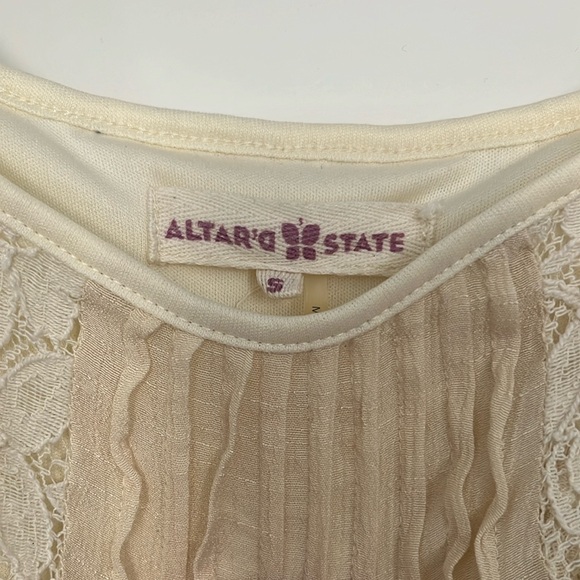 Altar'd State Pale Beige Crochet Knee-Length Sundress - Picture 2 of 6